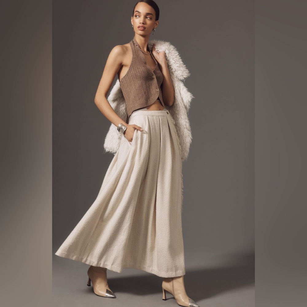 Sunday in Brooklyn Pleated Blanket Maxi Skirt  NWT